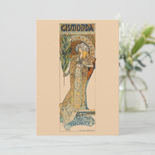 Art Nouveau Bedankkaart (Staand voorkant)