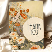 Art Nouveau Bedankt Kaart Poppy Red