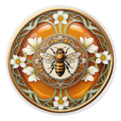 Art Nouveau Bee Keramische Knop (Voorkant)