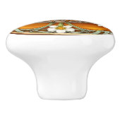 Art Nouveau Bee Keramische Knop (Zijkant)