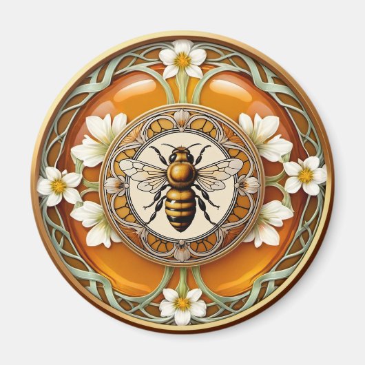 Art Nouveau Bee Magneet (Voorkant)