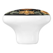 Art Nouveau Bee op zwart Keramische Knop (Zijkant)