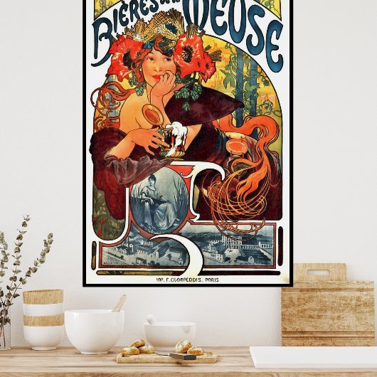 Art Nouveau Beer AD 1897 Poster (Keuken)