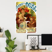 Art Nouveau Beer Ad door Alphonse Mucha Poster (Thuiskantoor)
