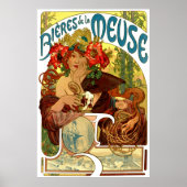 Art Nouveau Beer Ad door Alphonse Mucha Poster (Voorkant)
