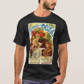  Art Nouveau Beer Ad door Alphonse Mucha T-shirt (Voorkant)