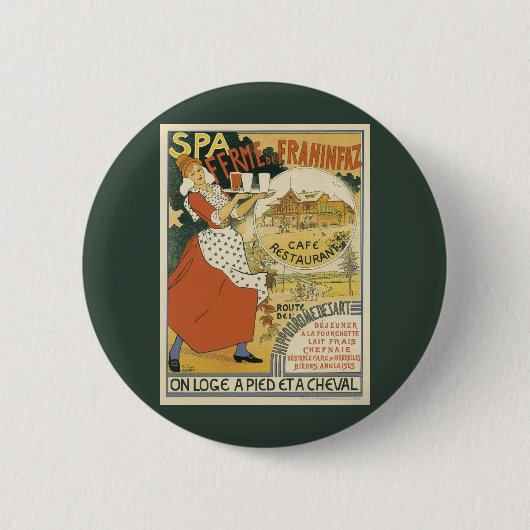 Art Nouveau, Beer Bar Restaurant en Cafe Ronde Button 5,7 Cm (Voorkant)