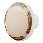 art nouveau, beige, brown, antiek, belle époque, e keramische knop (Rechts)