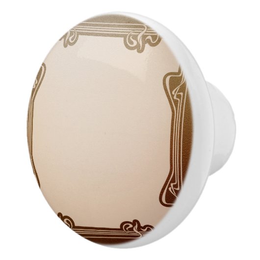 art nouveau, beige, brown, antiek, belle époque, e keramische knop (Rechts)