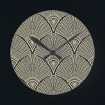 , art nouveau, beige, grijs, art deco, frans ronde klok<br><div class="desc">, art nouveau, beige, grijs, art deco, frans, rustic, retro, chic, ventilatorpatroon, aziaans, modern</div>