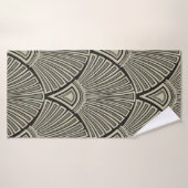 , art nouveau, beige, grijs, art deco, frans, ru badhanddoek (Badhanddoek)
