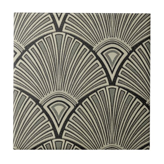 , art nouveau, beige, grijs, art deco, frans, ru tegeltje (Voorkant)