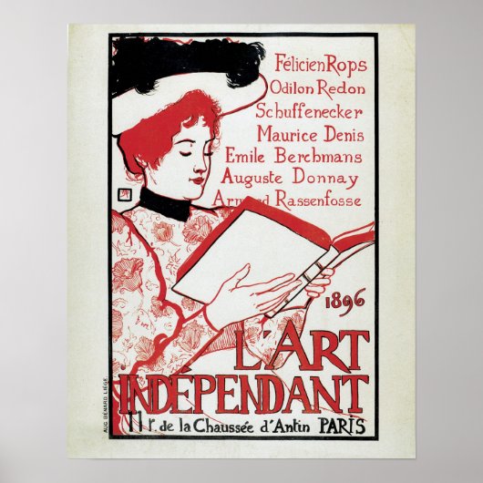  art nouveau Belgium kunstboekpresentatie Poster (Voorkant)