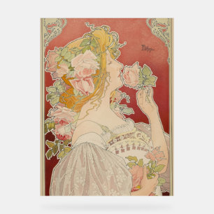 Art Nouveau Belle Époque Dame Rozen Livemont Acryl Bord