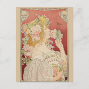 Art Nouveau Belle Époque Damesrozen Livemont Briefkaart