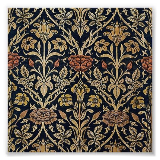 Art nouveau,Belle epoque patroon, ,chic,Wil Foto Afdruk (Voorkant)