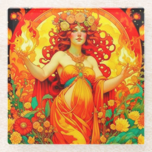 Art Nouveau Beltane Keltische Lente Glazen Onderzetter