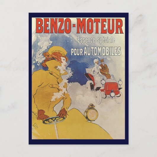  Art Nouveau, Benzo Moteur van Jules Cheret Briefkaart (Voorkant)