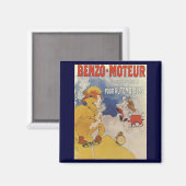 Art Nouveau, Benzo Moteur van Jules Cheret Magneet (Voorkant / Achterkant)