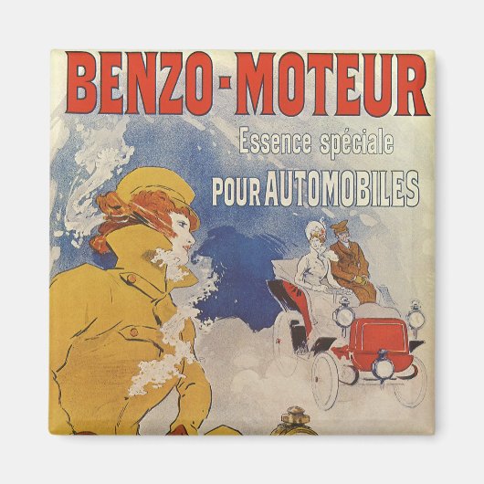 Art Nouveau, Benzo Moteur van Jules Cheret Magneet (Voorkant)