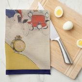 Art Nouveau, Benzo Moteur van Jules Cheret Theedoek (Quarter Fold)