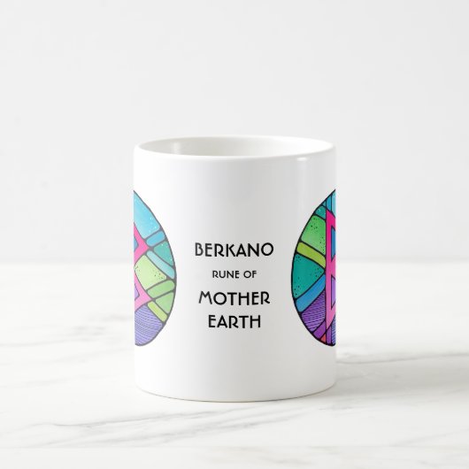 Art Nouveau Berkano Rune Mok - MOEDER AARDE! (Center)