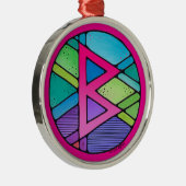 Art Nouveau Berkano Rune van moeder aarde Metalen Ornament (Rechts)