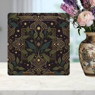 Art Nouveau Bes Botanische Bloem Donkere Keramisch Tegeltje