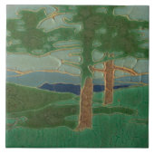  Art Nouveau bespreekt landschapsreproductie Tegeltje (Voorkant)