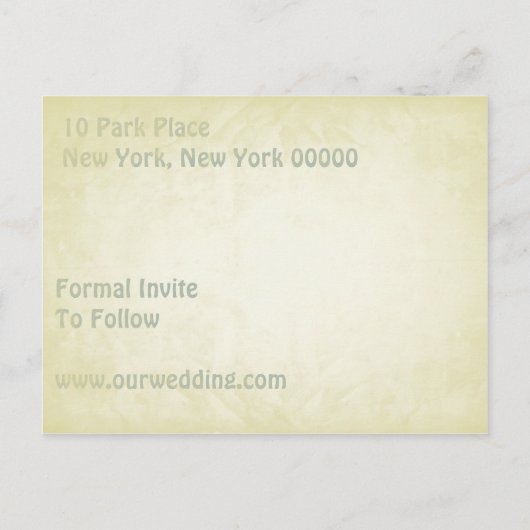 Art Nouveau Bewaar de datum Aankondigingskaart (Achterkant)