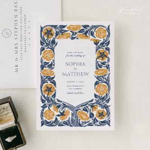 Art Nouveau Bewaar de datum    bloemenbruiloft Save The Date