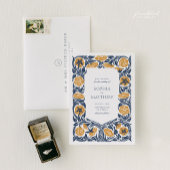 Art Nouveau Bewaar de datum |  bloemenbruiloft Save The Date