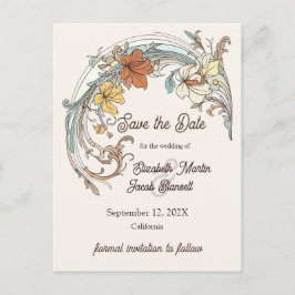 Art Nouveau Bewaar de Datum Briefkaart