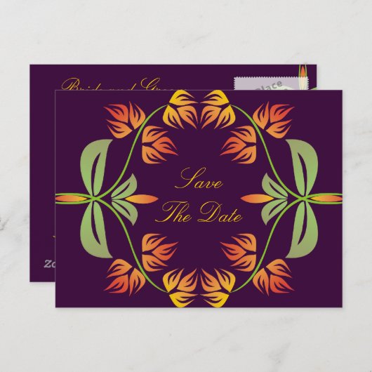 Art Nouveau Bewaar de datum Briefkaarten (Voorkant / Achterkant)