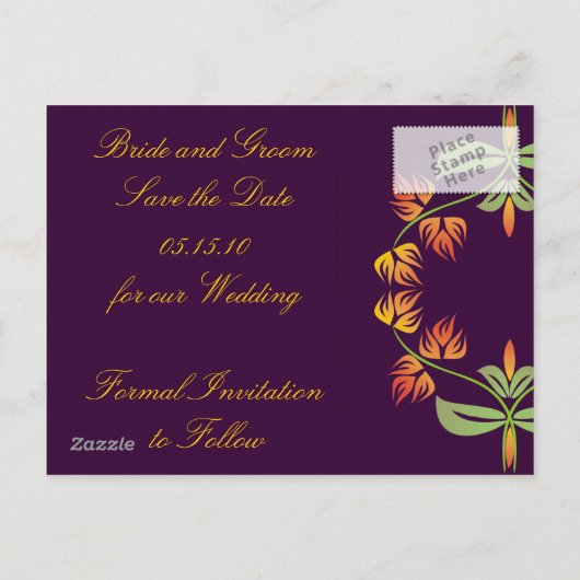 Art Nouveau Bewaar de datum Briefkaarten (Achterkant)