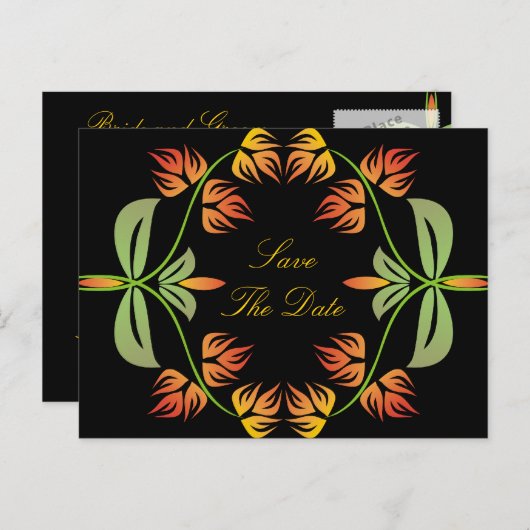 Art Nouveau Bewaar de datum Briefkaarten (Voorkant / Achterkant)