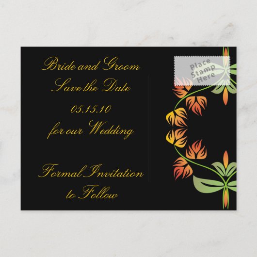 Art Nouveau Bewaar de datum Briefkaarten (Achterkant)