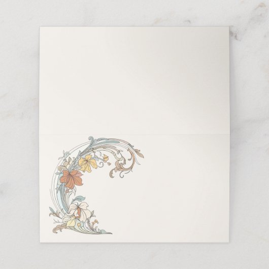 Art Nouveau Bewaar de Datum Plaatskaartje (Buitenkant ongevouwen)