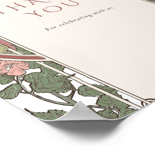 Art Nouveau Bewerkbare kleuren  teken Poster (Hoek)