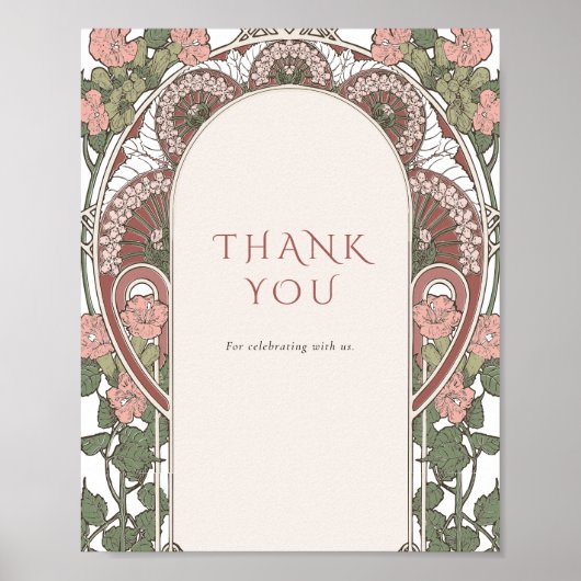 Art Nouveau Bewerkbare kleuren  teken Poster (Voorkant)