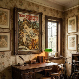  Art Nouveau Bicycle Ad door Alphonse Mucha Poster
