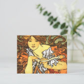 Art Nouveau Bicycle Mucha Art Briefkaart (Staand voorkant)