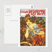 Art Nouveau Bicycle Mucha Art Briefkaart (Voorkant / Achterkant)