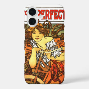 Art Nouveau Bicycle Mucha Art iPhone 16 Hoesje