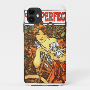 Art Nouveau Bicycle Mucha Art iPhone 11 Hoesje