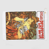 Art Nouveau Bicycle Mucha Art Golfhanddoek (Horizontaal)