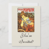 Art Nouveau Bicycle Mucha Art Kaart (Voorkant)