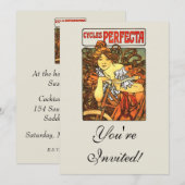 Art Nouveau Bicycle Mucha Art Kaart (Voorkant / Achterkant)