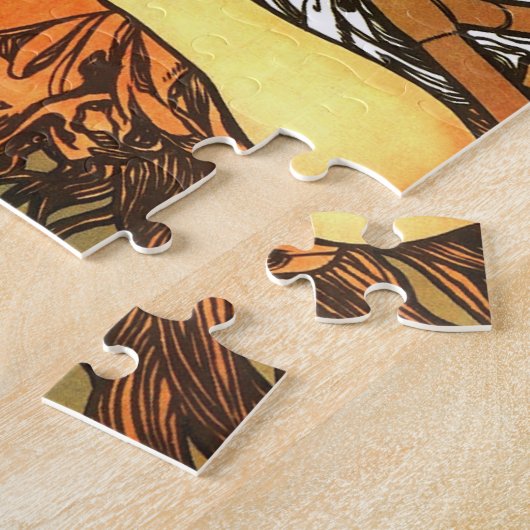 Art Nouveau Bicycle Mucha Art Legpuzzel (Zijkant)