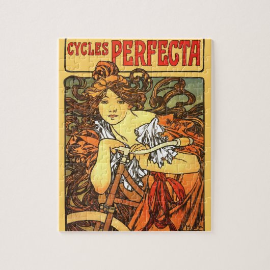Art Nouveau Bicycle Mucha Art Legpuzzel (Verticaal)